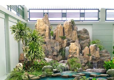 Tiểu Cảnh Sân Vườn Với Nước