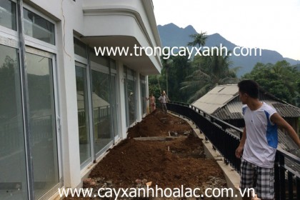 Trước khi thi công mặt trước khách sạn SunSet - Mai Châu