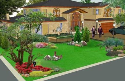 Thiết kế sân vường tiểu cảnh 3D