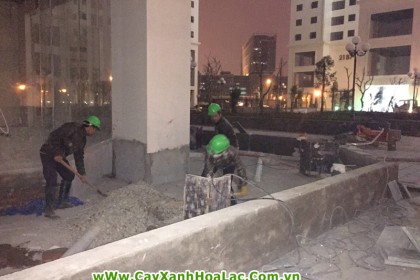 Thi công rải đá trên ống nhựa HDPE chống thấm