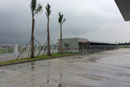Ảnh khu vực để xe của công nhân sau khi thi công